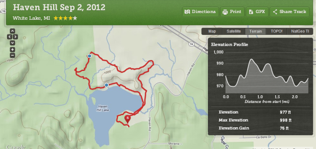 Haven Hill Hike Map 090212